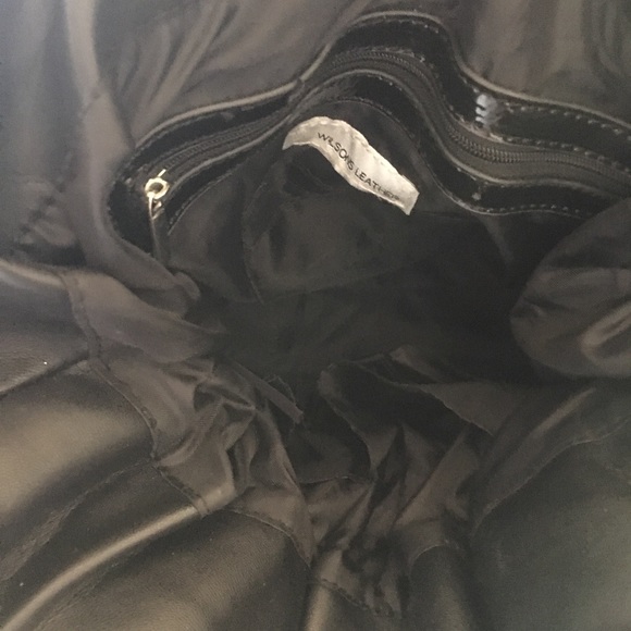 Wilsons Leather Black Faux/Patent Leather Bag NWOT - Picture 7 of 8